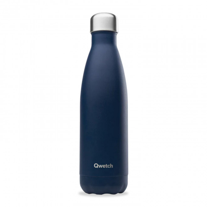 BOUTEILLE ISOTHERME PERSONNALISABLE INOX '500 ML QWETCH®' - bleu marine