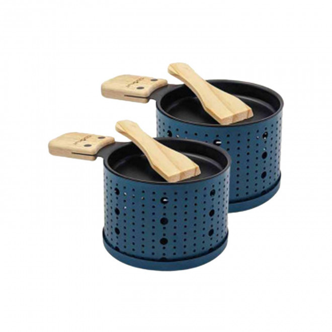 SET DE 2 RACLETTE A LA BOUGIE PERSONNALISABLE 'COOKUT' - bleu