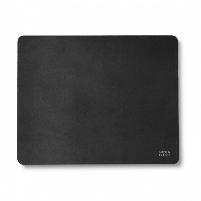 TAPIS DE SOURIS CUIR RECYCLE PERSONNALISE 'EPURE' - anthracite