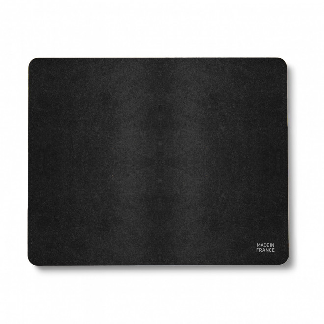 TAPIS DE SOURIS CUIR RECYCLE PERSONNALISE 'EPURE' - noir