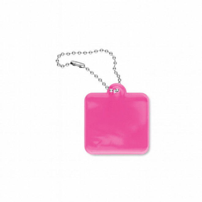 PORTE CLES REFLECHISSANT PERSONNALISE 3x3 'OVIO FORME' - rose