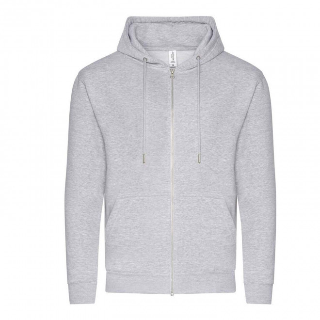 SWEAT-SHIRT PERSONNALISABLE MIXTE ZIPPE 'CLUN BIO' - gris clair