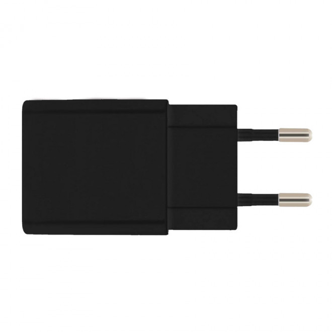 CHARGEUR SECTEUR PERSONNALISÉ 2 PORTS USB 2,4A AKASHI® 'TULO' - noir