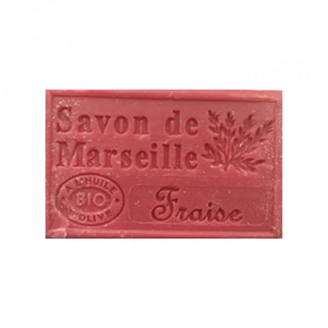 SAVON DE MARSEILLE PERSONNALISE 125GR 'OLIVIA' - fraise