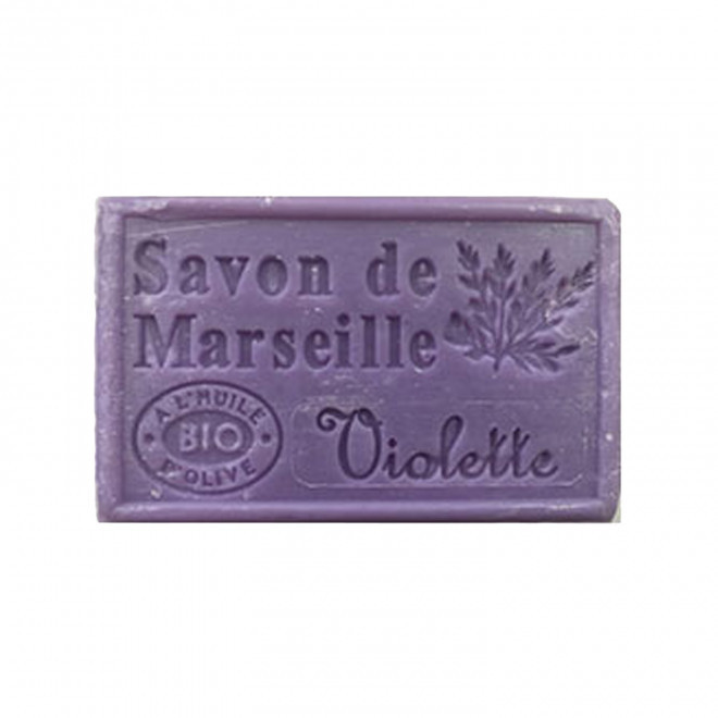 SAVON DE MARSEILLE PERSONNALISE 125GR 'OLIVIA' - violette