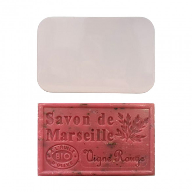 SET PERSONNALISABLE SAVON ET BOITE METAL 'OLIVIA BOITE' - vigne rouge