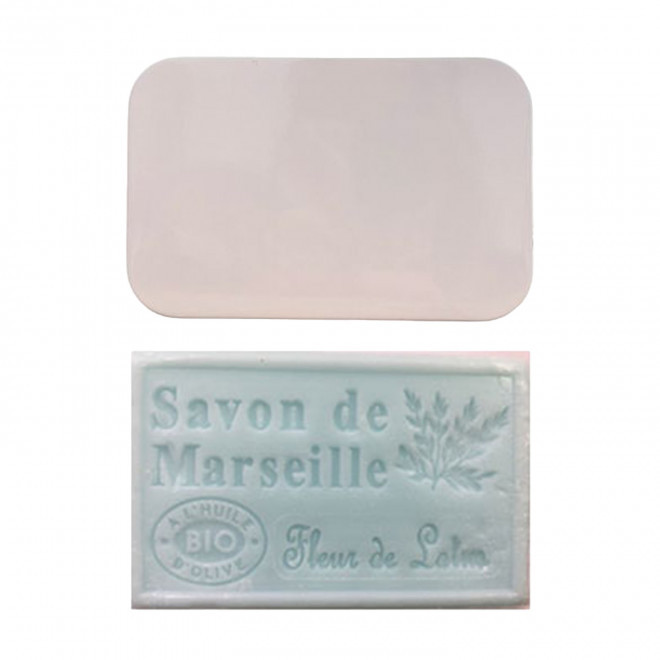 SET PERSONNALISABLE SAVON ET BOITE METAL 'OLIVIA BOITE' - fleur de lotus