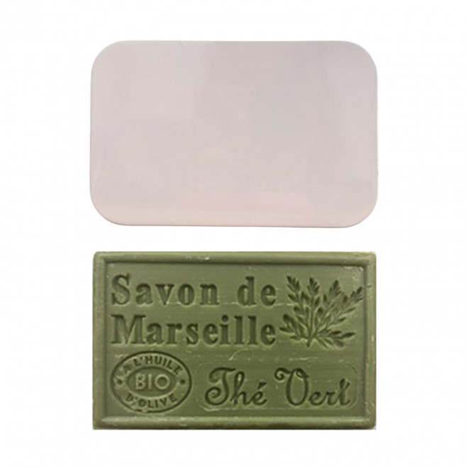 SET PERSONNALISABLE SAVON ET BOITE METAL 'OLIVIA BOITE' - Thé vert 