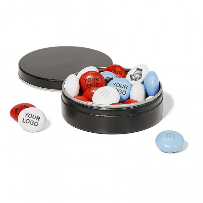 BOITE METAL 20G DE M&M'S® PERSONNALISABLES - noir
