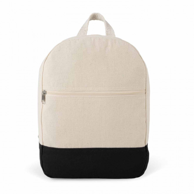 SAC A DOS EN COTON PERSONNALISABLE 'KESHA' - beige/noir