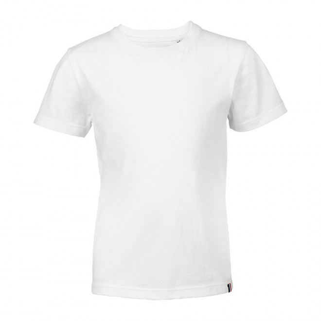 TEE SHIRT PERSONNALISÉ BLANC ENFANT MADE IN FRANCE BIO 'LOU' - blanc