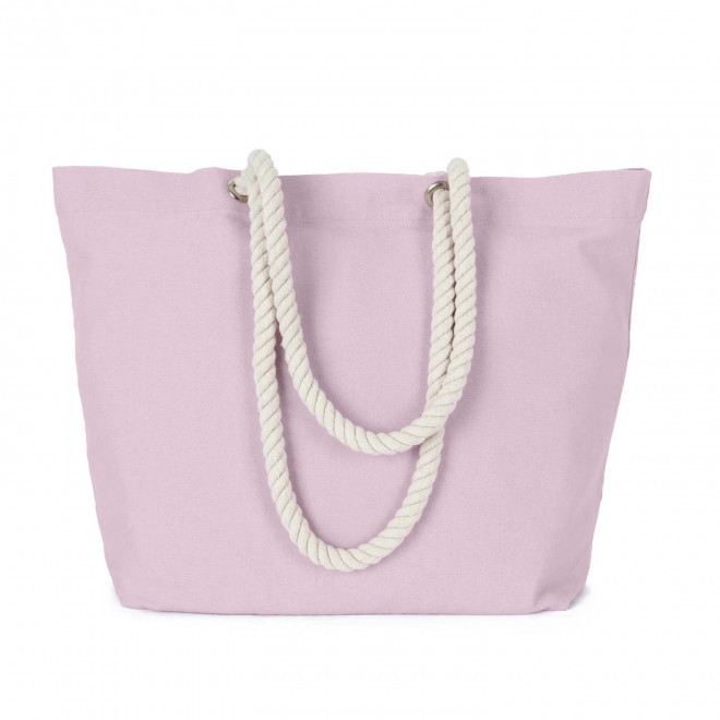 CABAS COTON AVEC CORDES PERSONNALISE 'EVER' - rose