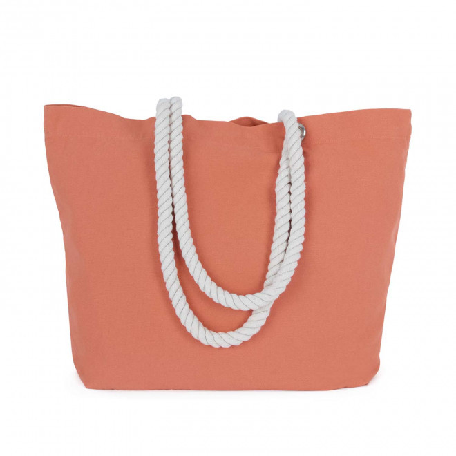 CABAS COTON AVEC CORDES PERSONNALISE 'EVER' - orange
