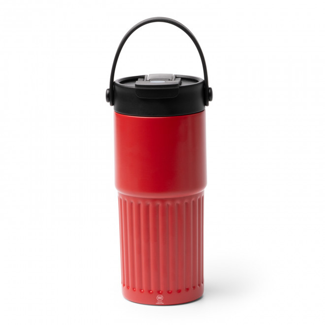 MUG ISOTHERME ACIER 540ML PERSONNALISABLE 'LUCIO ANSE' - rouge