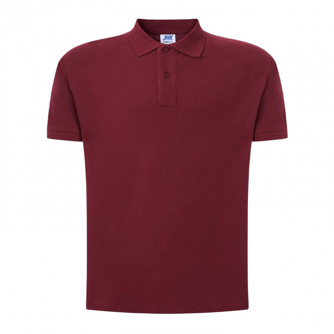 POLO HOMME COULEUR PERSONNALISABLE 210G 'JHK ESSENTIAL' - bordeaux