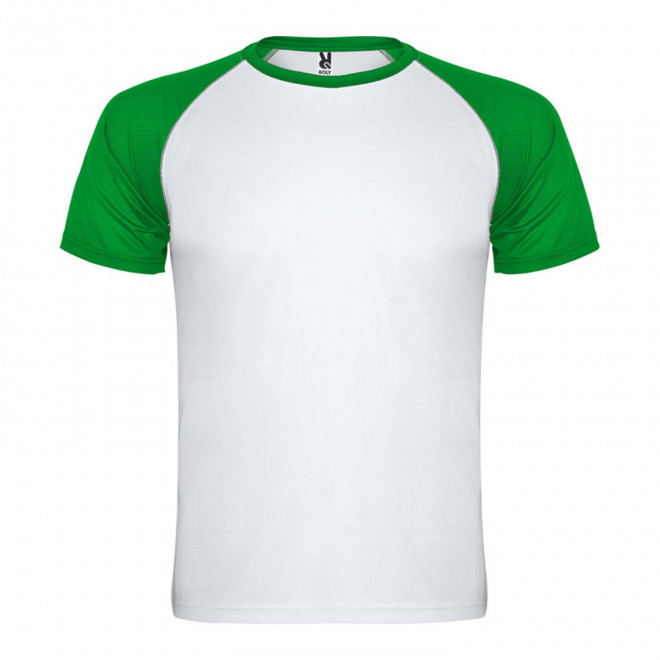 TEE-SHIRT PERSONNALISABLE SPORT MIXTE 'MILKY' - blanc/vert