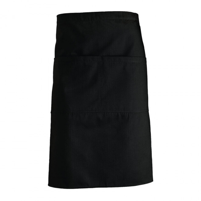 TABLIER PERSONNALISÉ MI-LONG 'GREENWICH' - noir