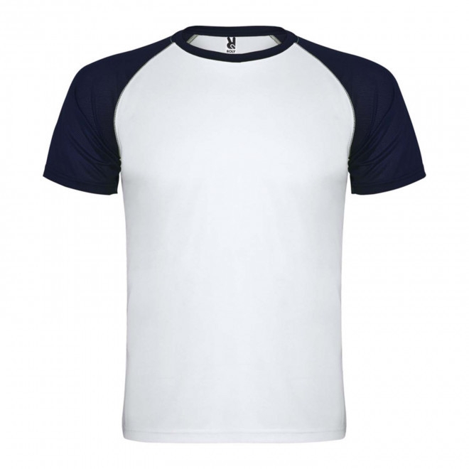 TEE-SHIRT DE SPORT PERSONNALISABLE MIXTE 'MILKY' RAPIDE 4 JOURS - blanc/marine