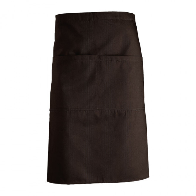 TABLIER PERSONNALISÉ MI-LONG 'GREENWICH' - chocolat