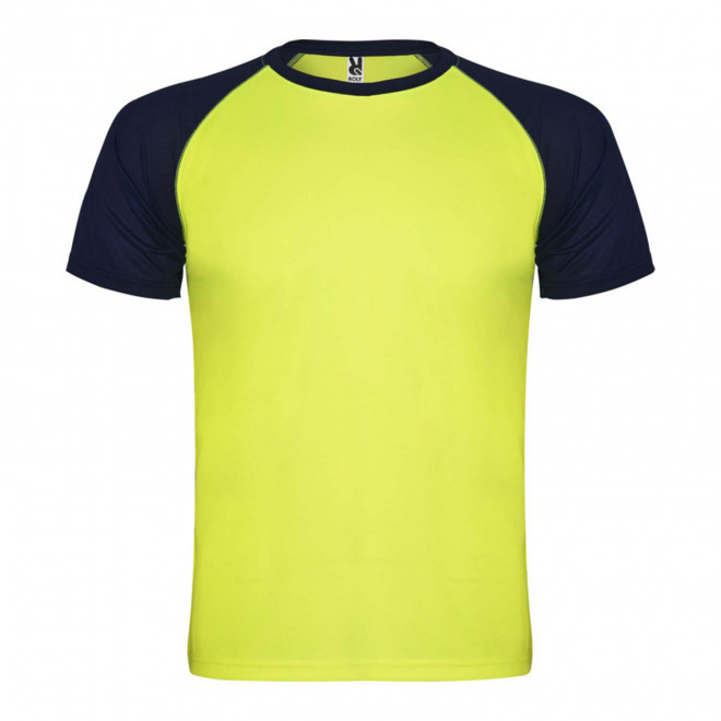 TEE-SHIRT DE SPORT PERSONNALISABLE MIXTE 'MILKY' RAPIDE 4 JOURS - jaune/marine