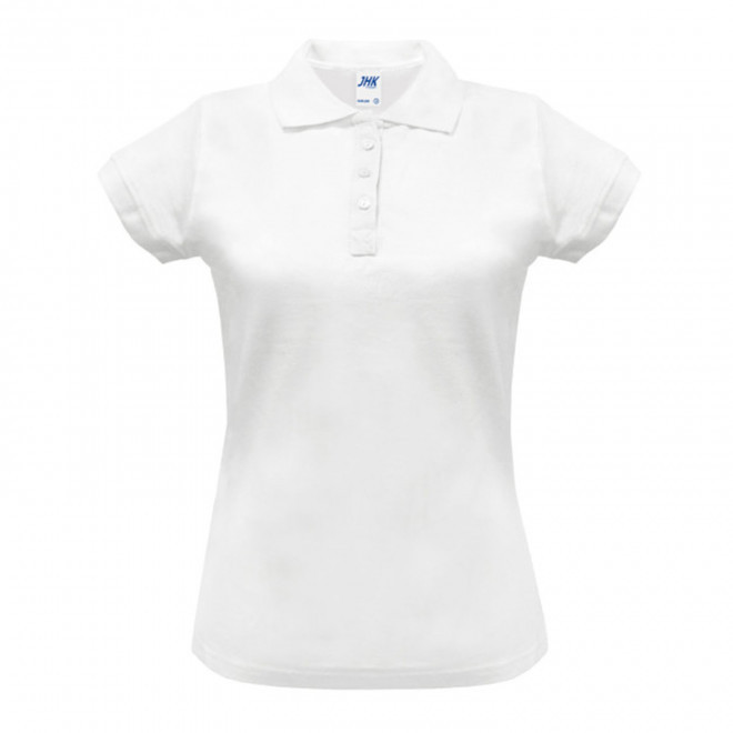 POLO FEMME BLANC PERSONNALISABLE 210G 'JHK ESSENTIAL' - blanc
