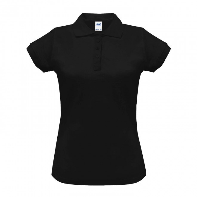 POLO FEMME COULEUR PERSONNALISABLE 210G 'JHK ESSENTIAL' - noir