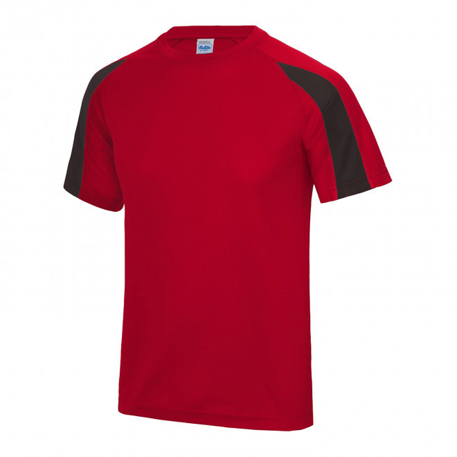 TEE-SHIRT PERSONNALISABLE DE SPORT MIXTE 'COOL T DUO' - rouge/noir