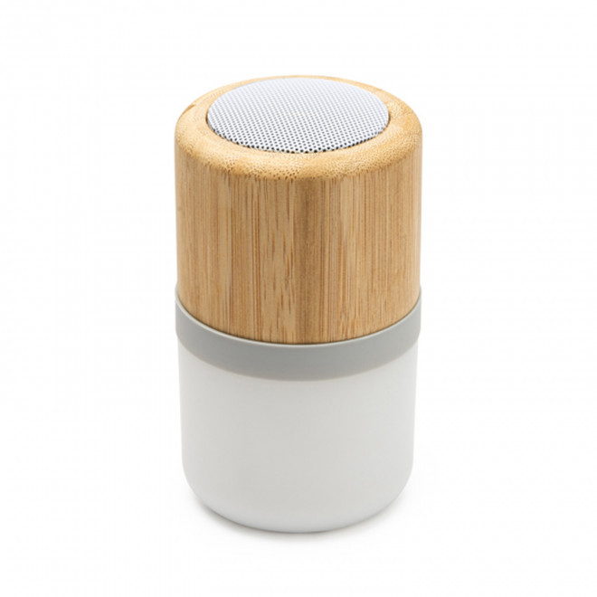 MINI ENCEINTE LUMINEUSE PERSONNALISABLE 'GLOWY' - bambou