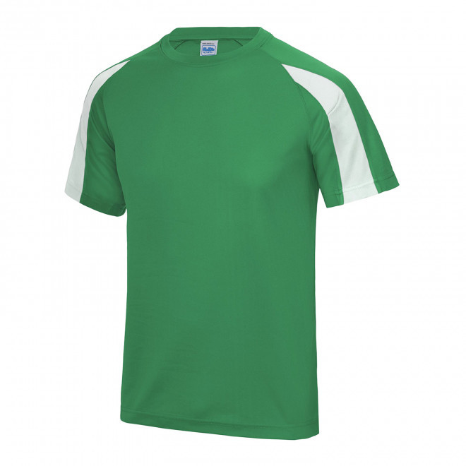 TEE-SHIRT PERSONNALISABLE DE SPORT MIXTE 'COOL T DUO' - vert/blanc