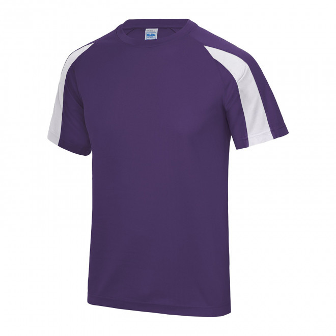TEE-SHIRT PERSONNALISABLE DE SPORT MIXTE 'COOL T DUO' - violet/blanc