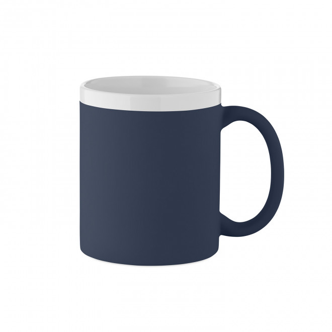 MUG CERAMIQUE INTERIEUR  BLANC PERSONNALISABLE 'SOFT COLOR FLUO' - bleu marine