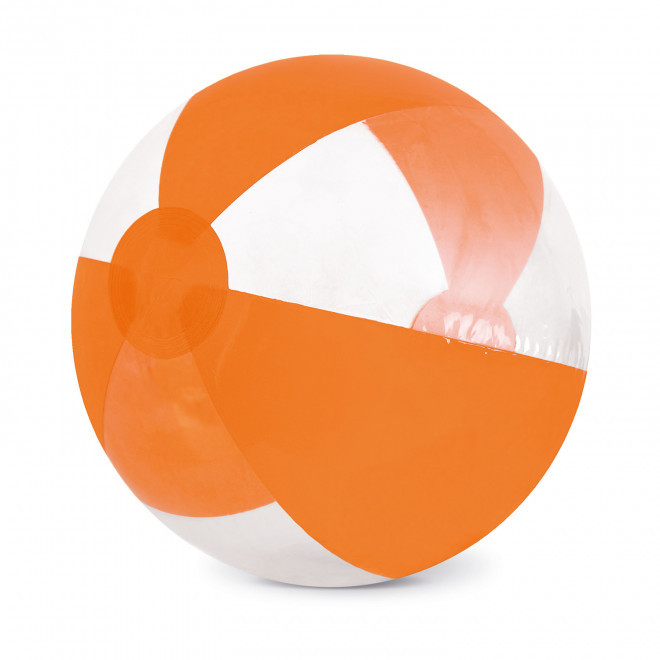 BALLON DE PLAGE PERSONNALISABLE 'PETIT PLAYA TRANSPARENT' - orange