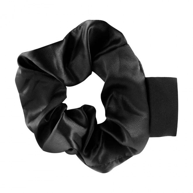 CHOUCHOU PERSONNALISE EN SATIN POUR CHEVEUX 'CHIGNON' - noir