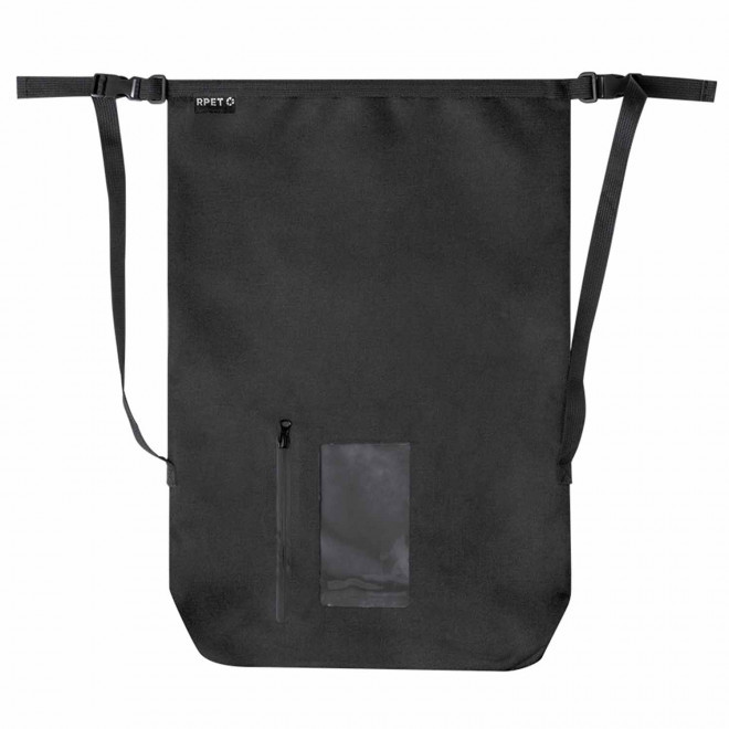 SAC IMPERMEABLE PERSONNALISABLE RPET 'TARRA PHONESIDE' - noir