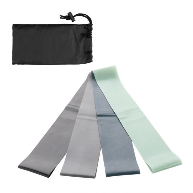 SET DE 4 BANDES ÉLASTIQUES FITNESS PERSONNALISÉES 'ENDI' - noir