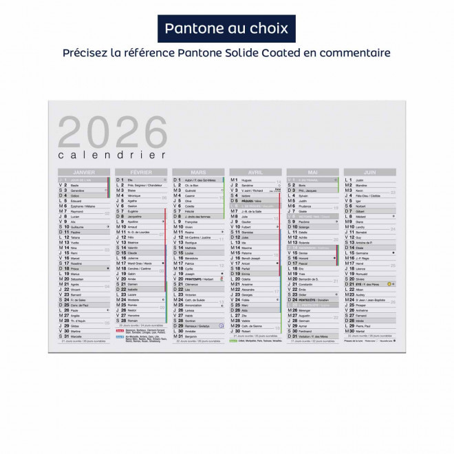 CALENDRIER SOUPLE A2 À A5 'ASTERO' - pantone