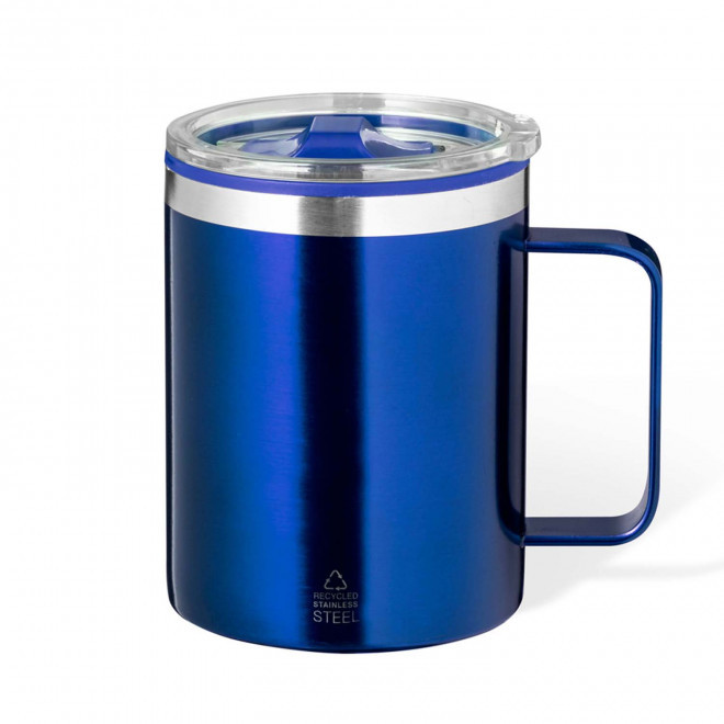 MUG ISO RECYCLE PERSONNALISABLE 400ML 'RICLO POIGNEE' - bleu