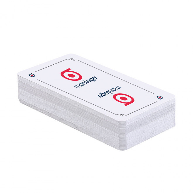 JEU DE BRIDGE 54 CARTES PERSONNALISABLE 'SINGLETON' - blanc