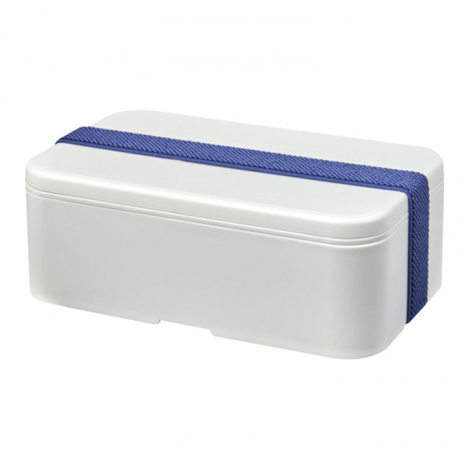 LUNCH BOX BIO PLASTIQUE PERSONNALISABLE 'STOBO' - blanc/bleu