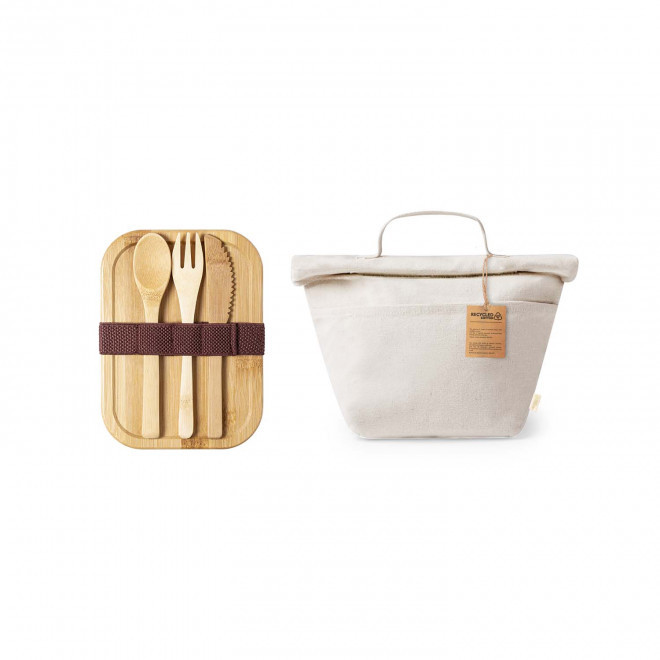 SET LUNCHBOX ET SAC ISO PERSONNALISABLE 'PEVO' - beige