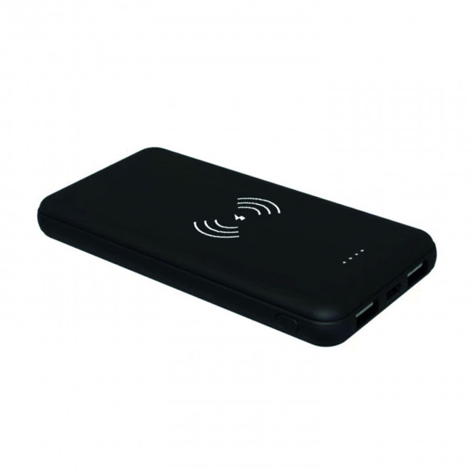 POWERBANK PERSONNALISÉE AVEC LOGO LUMINEUX AKASHI® 'DRITA' - noir