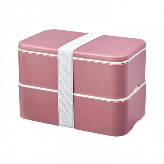LUNCH BOX BIO PLASTIQUE PERSONNALISABLE 'STOBO DOUBLE' - rose