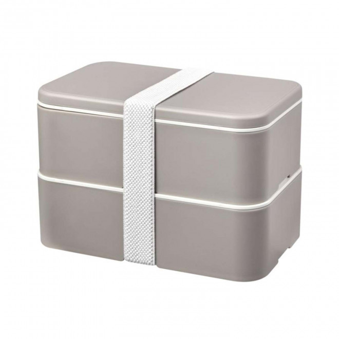 LUNCH BOX BIO PLASTIQUE PERSONNALISABLE 'STOBO DOUBLE' - gris