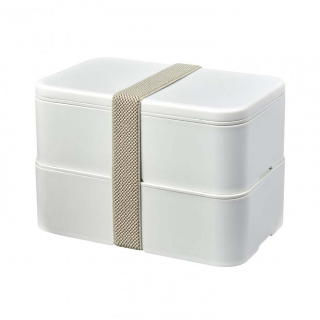 LUNCH BOX BIO PLASTIQUE PERSONNALISABLE 'STOBO DOUBLE' - blanc