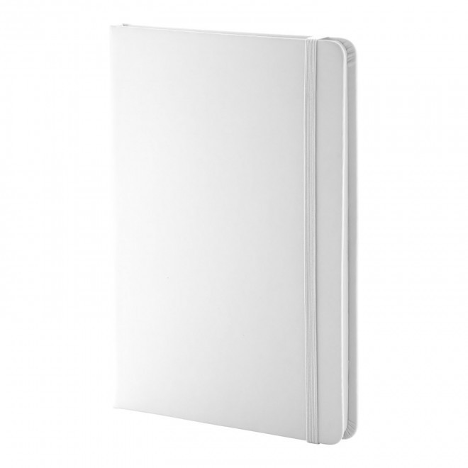 CARNET A5 PU RECYCLE NON LIGNE PERSONNALISABLE 'LUGGATE' - blanc