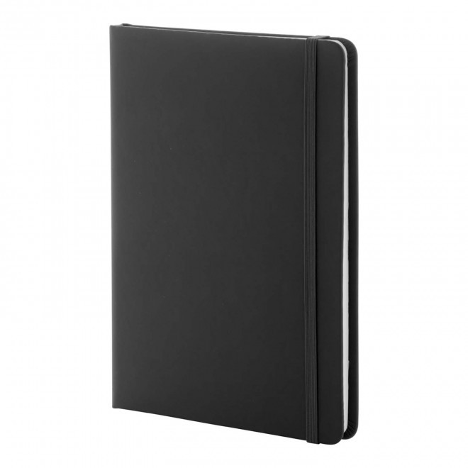 CARNET A5 PU RECYCLE NON LIGNE PERSONNALISABLE 'LUGGATE' - noir