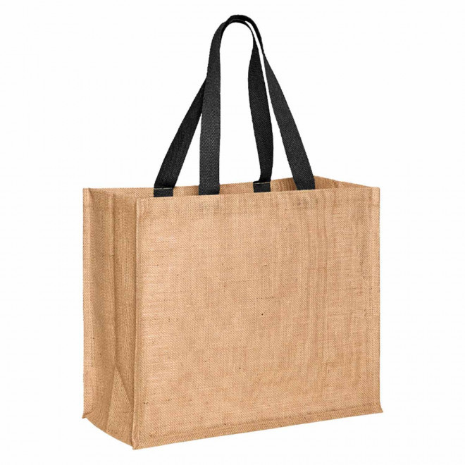 EXP.48H - CABAS PERSONNALISE EN JUTE 'PAROS' - noir