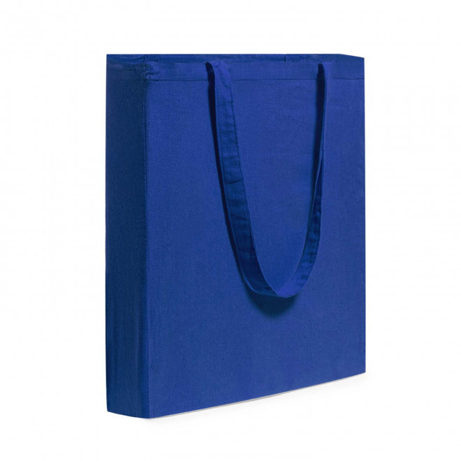SAC COTON PERSONNALISÉ AVEC SOUFFLET 'FABIO' 220 GR/M² - bleu
