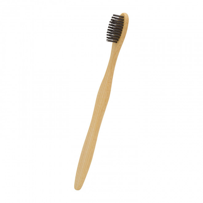 BROSSE A DENTS PERSONNALISABLE EN BAMBOU 'DENTY' - gris/marron