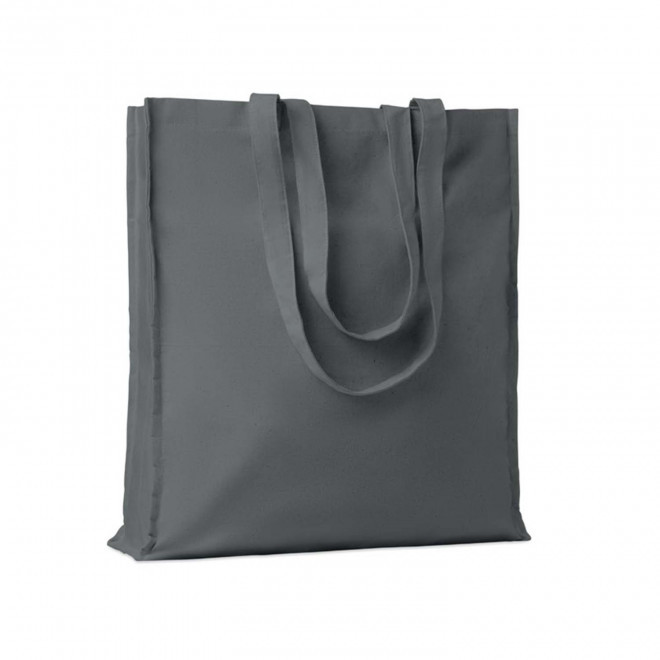 SAC COTON PERSONNALISÉ AVEC SOUFFLET 'FABIO' 220 GR/M² - gris foncé